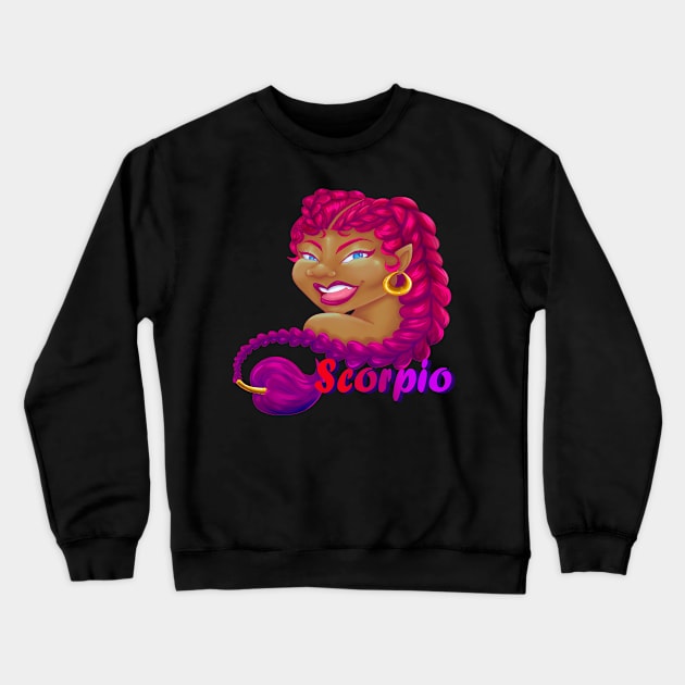 Scorpio Zodiac sign Crewneck Sweatshirt by PointNWink Productions